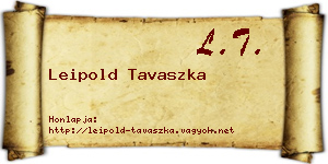 Leipold Tavaszka névjegykártya